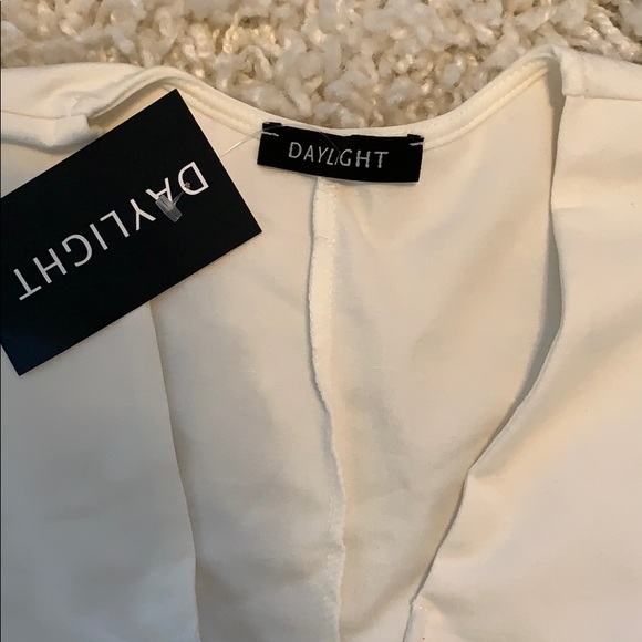 White Ruffle Mini Dress - Picture 3 of 4